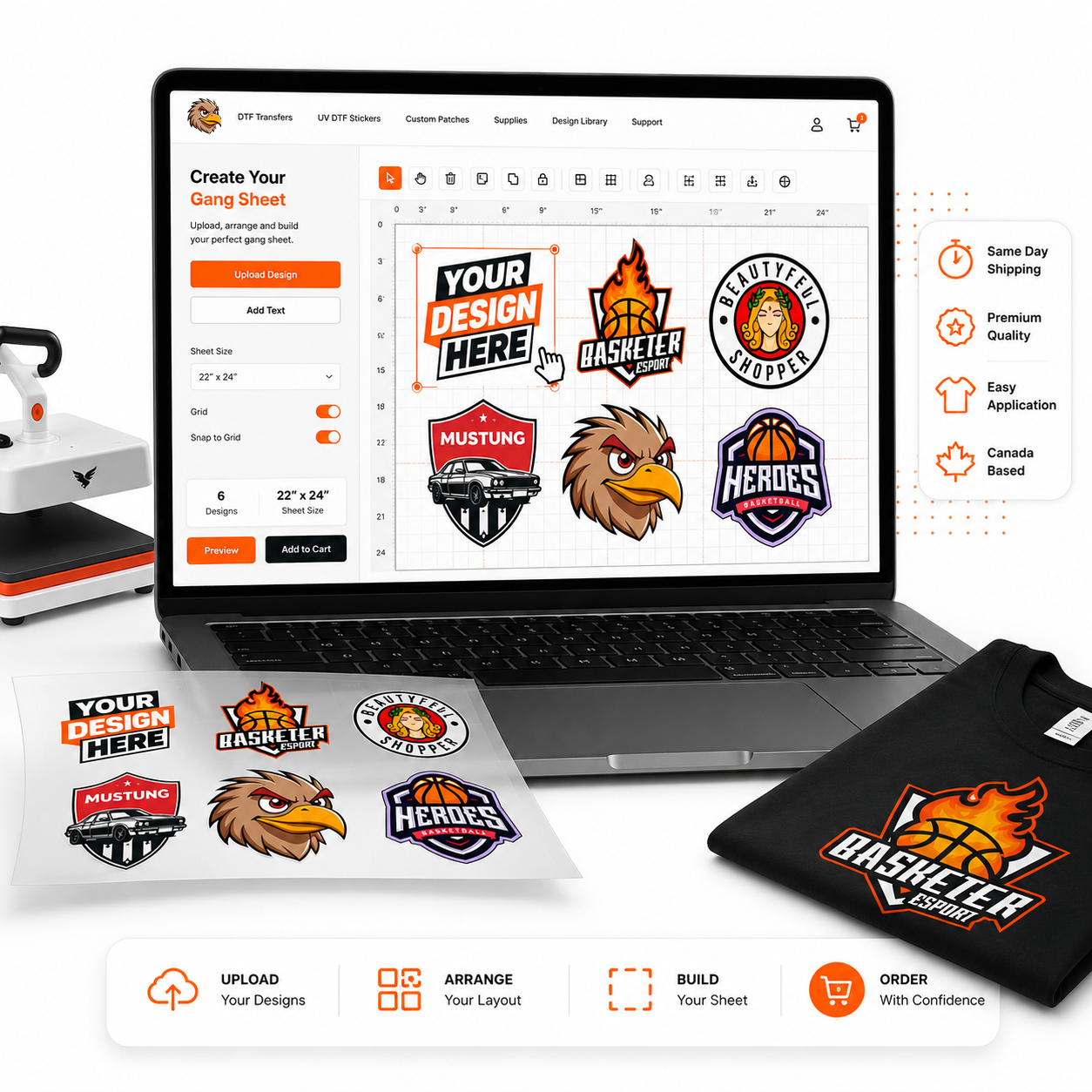 DTF Gang Sheet Builder Canada | Falcon – Falcon Transfers