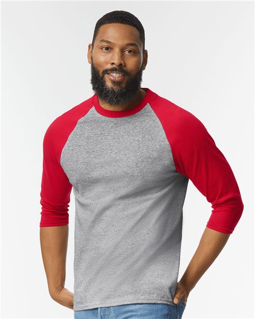 Gildan 5700 - Unisex Heavy Cotton™ Raglan Three-Quarter Sleeve T