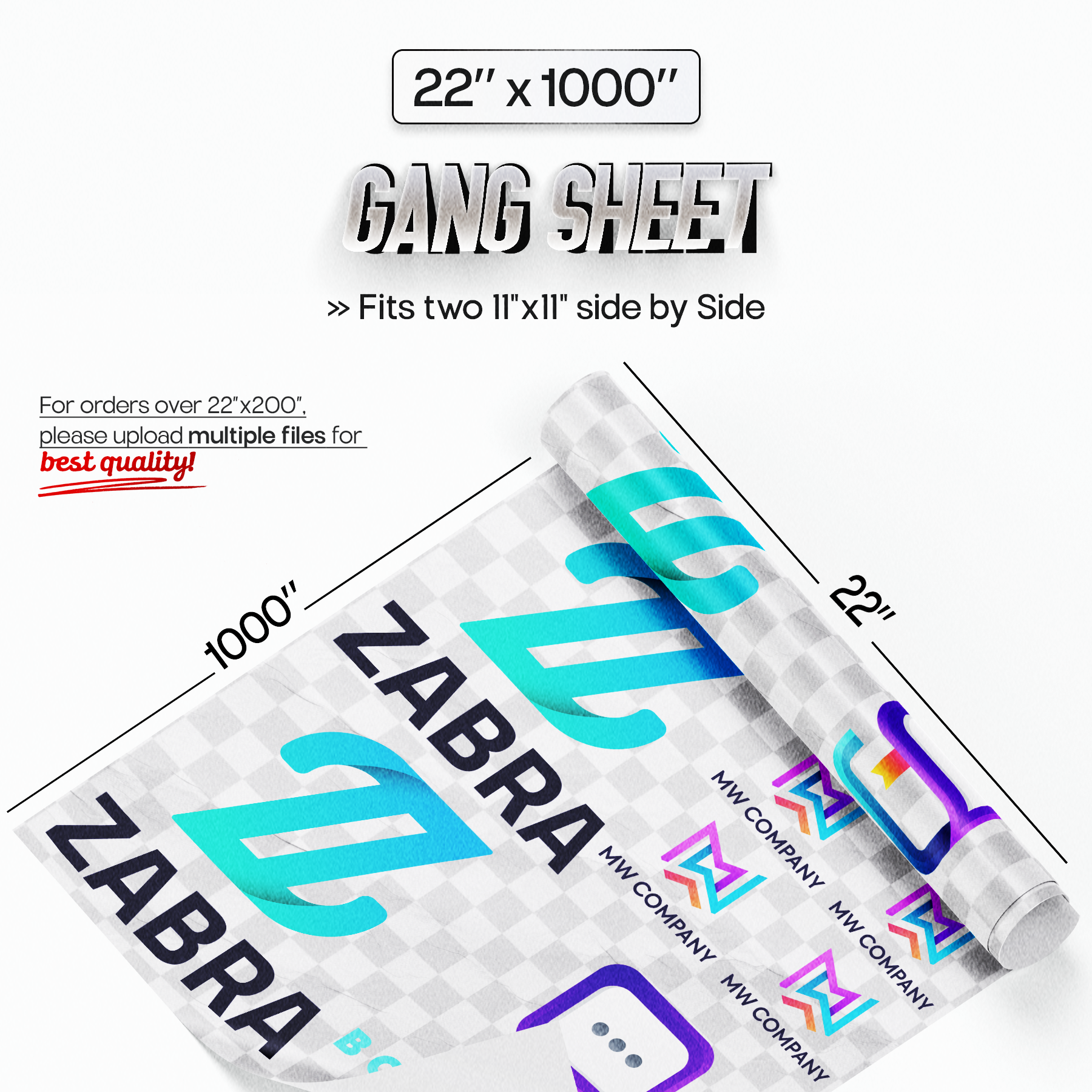 DTF Heat Transfers - Upload Your DTF Sheet