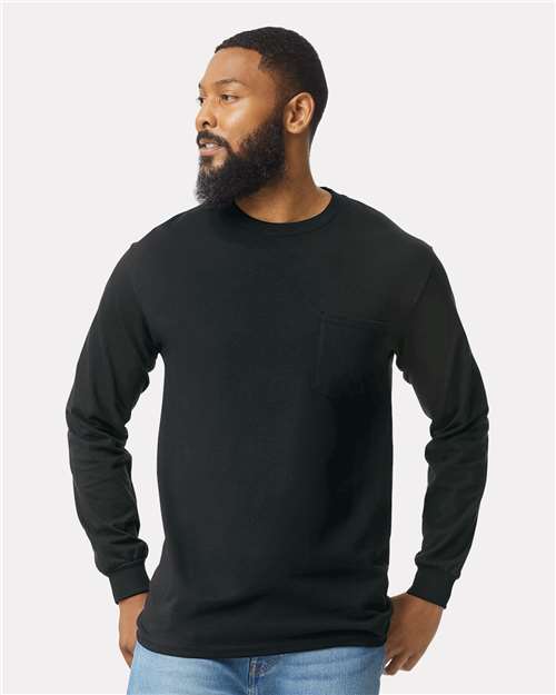 Gildan 2410 - T-shirt unisexe à manches longues et poche en coton Ultra Cotton®