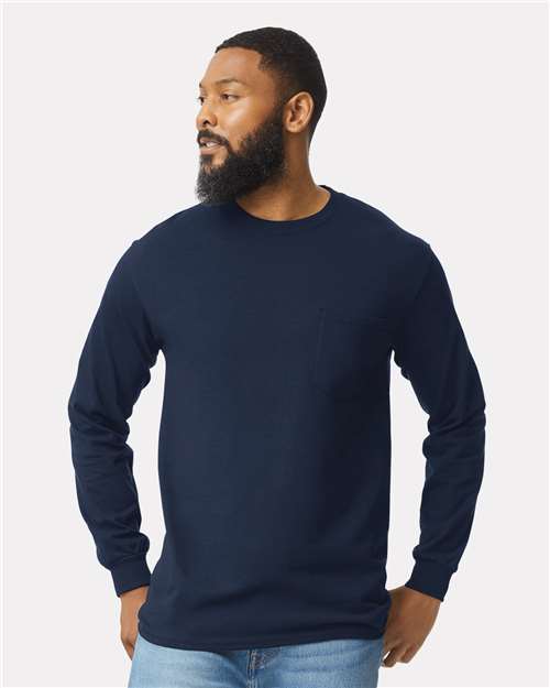 Gildan 2410 - Unisex Ultra Cotton® Long Sleeve Pocket T-Shirt