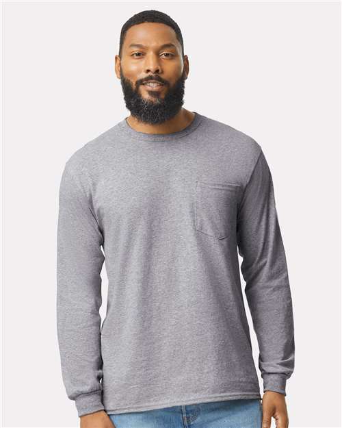 Gildan 2410 - Unisex Ultra Cotton® Long Sleeve Pocket T-Shirt
