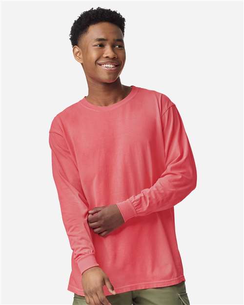 Comfort Colors 6014 - T-shirt unisexe à manches longues teint sur pièce en tissu épais