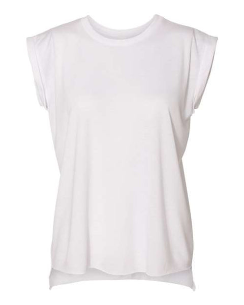 BELLA + CANVAS 8804 - Women’s Flowy Rolled Cuffs Muscle Tee