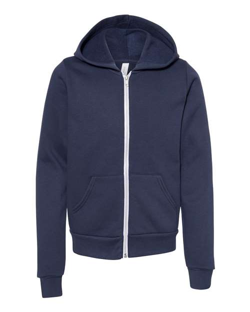 BELLA + CANVAS 3739Y - Youth Sponge Fleece Full-Zip Hoodie Sweatshirt