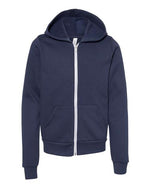 BELLA + CANVAS 3739Y - Youth Sponge Fleece Full-Zip Hoodie Sweatshirt
