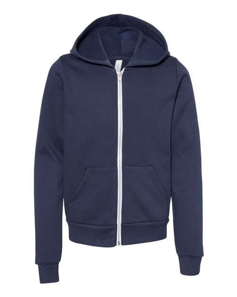 BELLA + CANVAS 3739Y - Youth Sponge Fleece Full-Zip Hoodie Sweatshirt