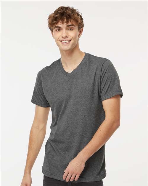 M&O 3543 - T-shirt Col V Mélange Deluxe
