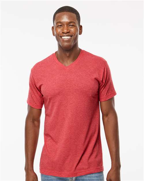 M&O 3543 - T-shirt Col V Mélange Deluxe