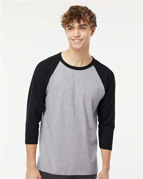 T-shirt baseball à manches trois-quarts raglan M&O 5540