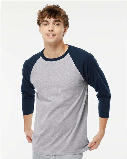 T-shirt baseball à manches trois-quarts raglan M&O 5540