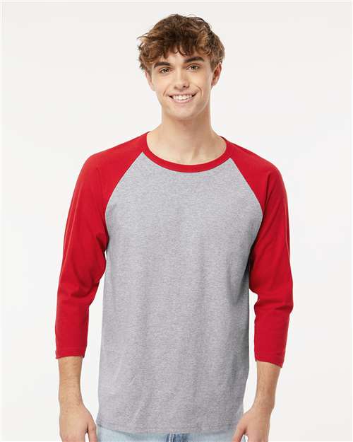 T-shirt baseball à manches trois-quarts raglan M&O 5540