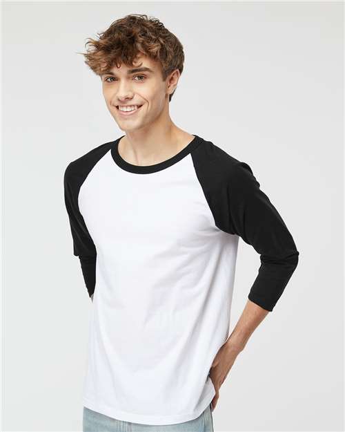 T-shirt baseball à manches trois-quarts raglan M&O 5540
