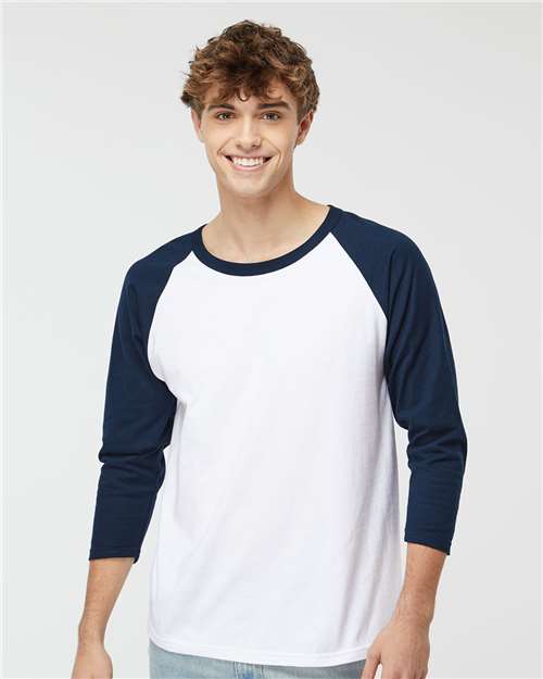 T-shirt baseball à manches trois-quarts raglan M&O 5540