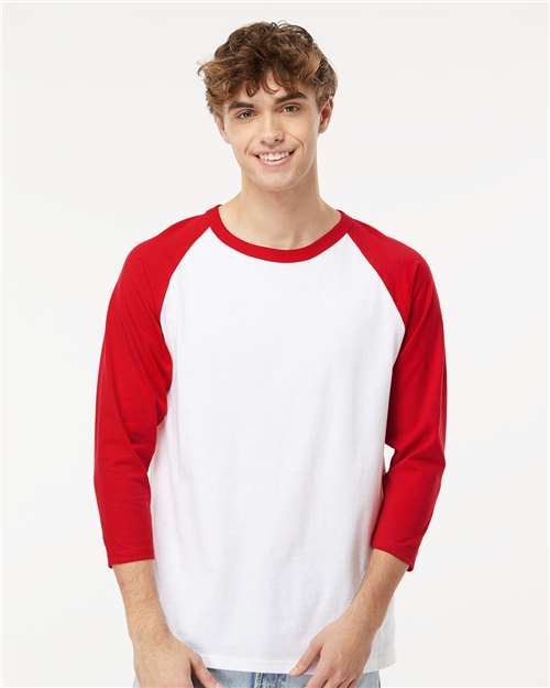 T-shirt baseball à manches trois-quarts raglan M&O 5540
