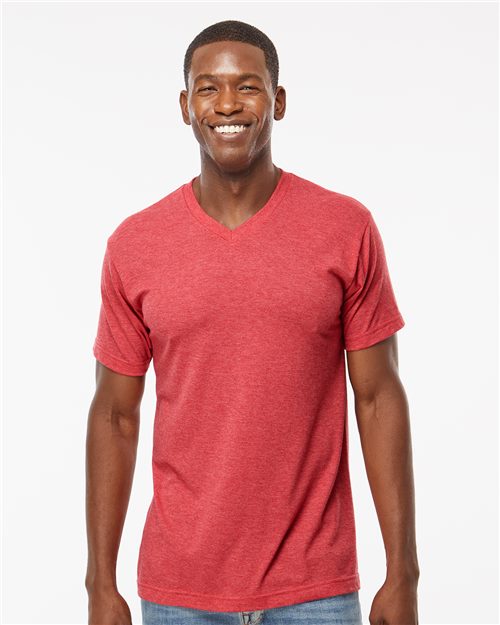 M&O 3543 - T-shirt Col V Mélange Deluxe