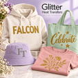 Sparkling designs for apparel, hats and bags.
