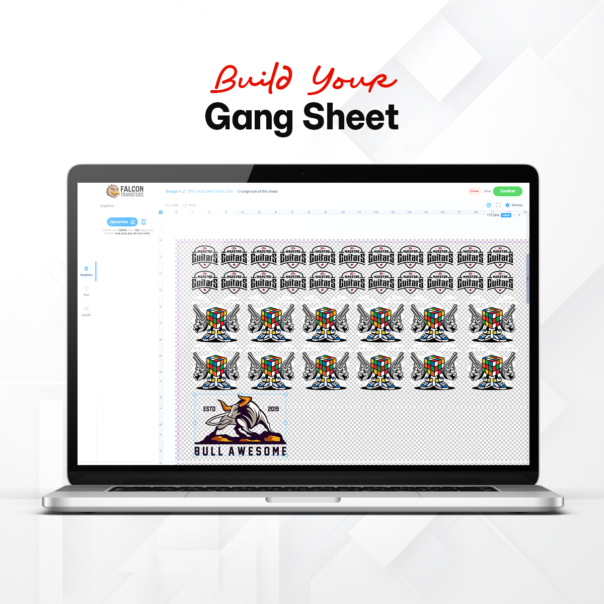 Gang Sheet DTF Builder Create Your Own Gang Sheet Falcon Transfers