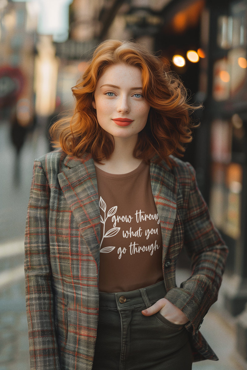 🤍 Grow Through What You Go Through | Inspirational DTF Transfer FT815