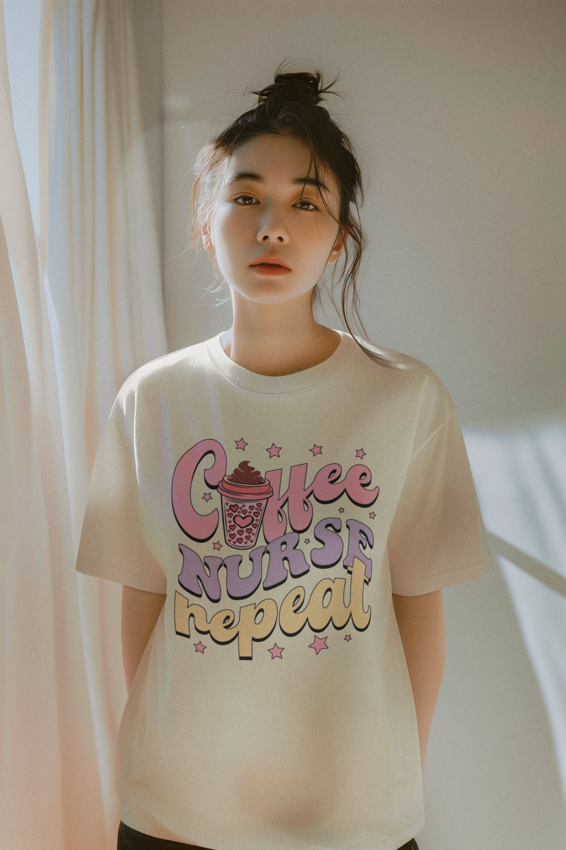 ☕💉 Coffee Nurse Repeat Design DTF Transfer FT208