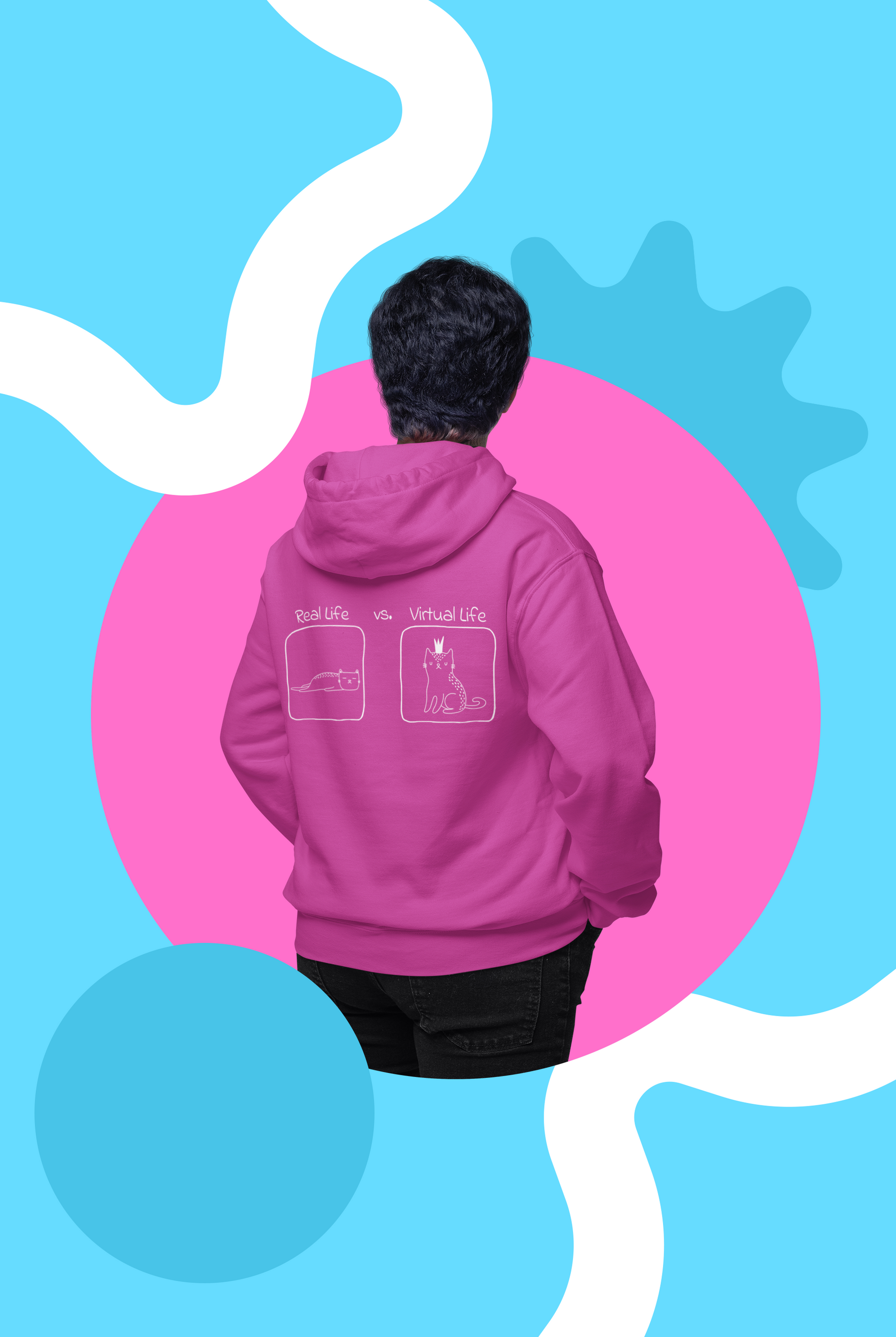 🐱 Real Life vs Virtual Life | Cat Reality DTF Transfer FT689 – Falcon ...