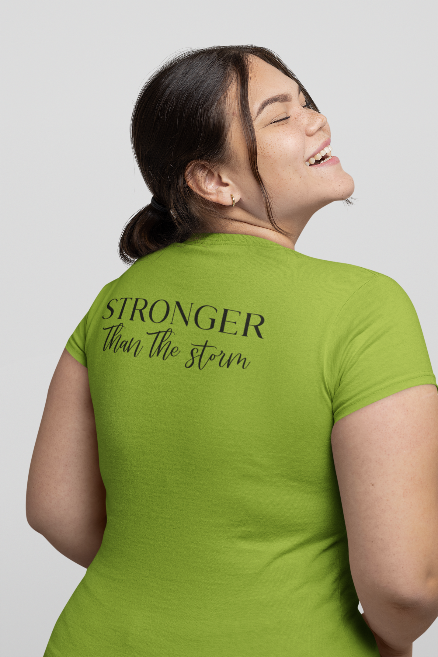 🖤 STRONGER Than The Storm – Black Typography | Tonal DTF Transfer FT822