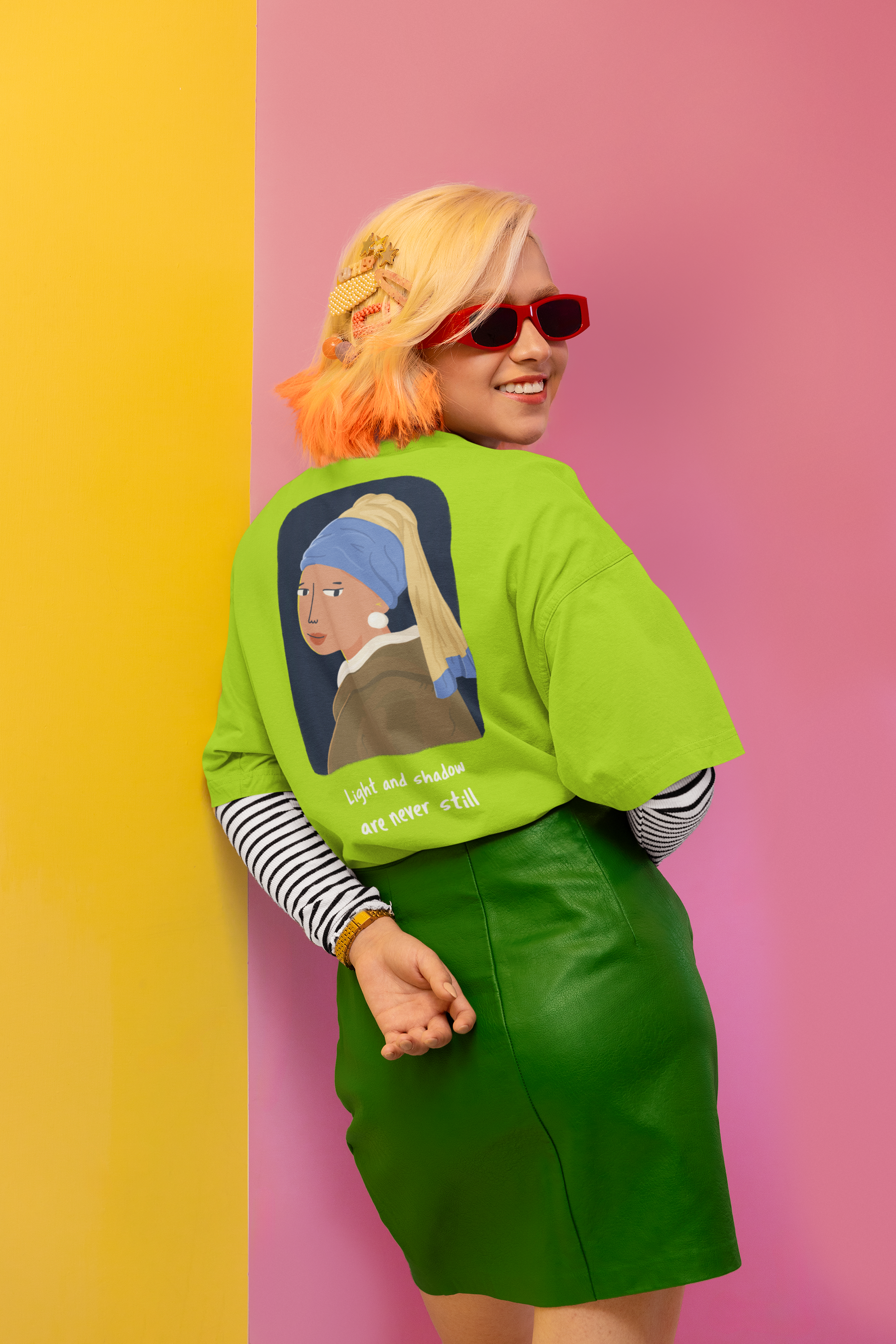 🎨🖤 Girl with a Pearl Earring – Reimagined | DTF Transfer FT680