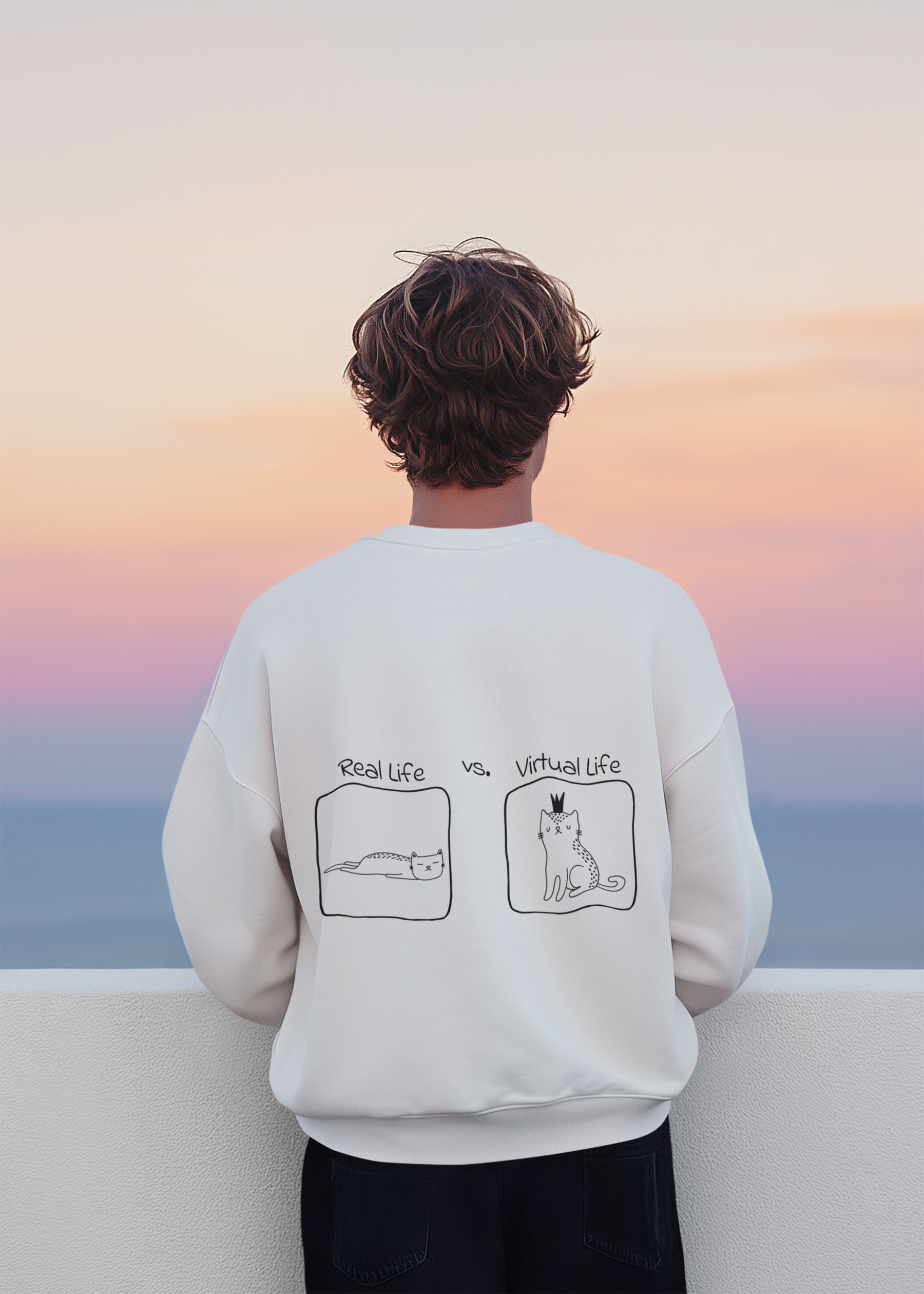 🐱 Real Life vs. Virtual Life | Social Reality Cat DTF Transfer FT690 ...