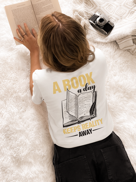 📚 A Book a Day Keeps Reality Away | Bold Typography DTF Transfer FT777