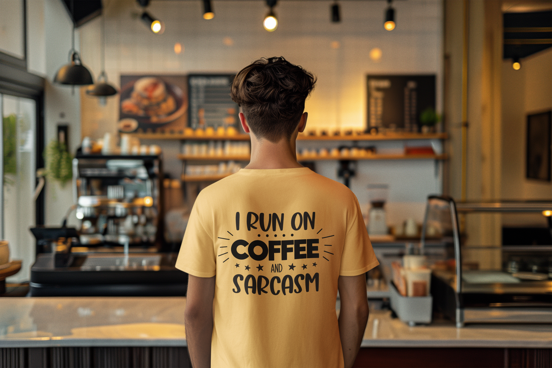 🖤☕ I Run on Coffee and Sarcasm – Minimal Dark Statement | DTF Transfer FT946