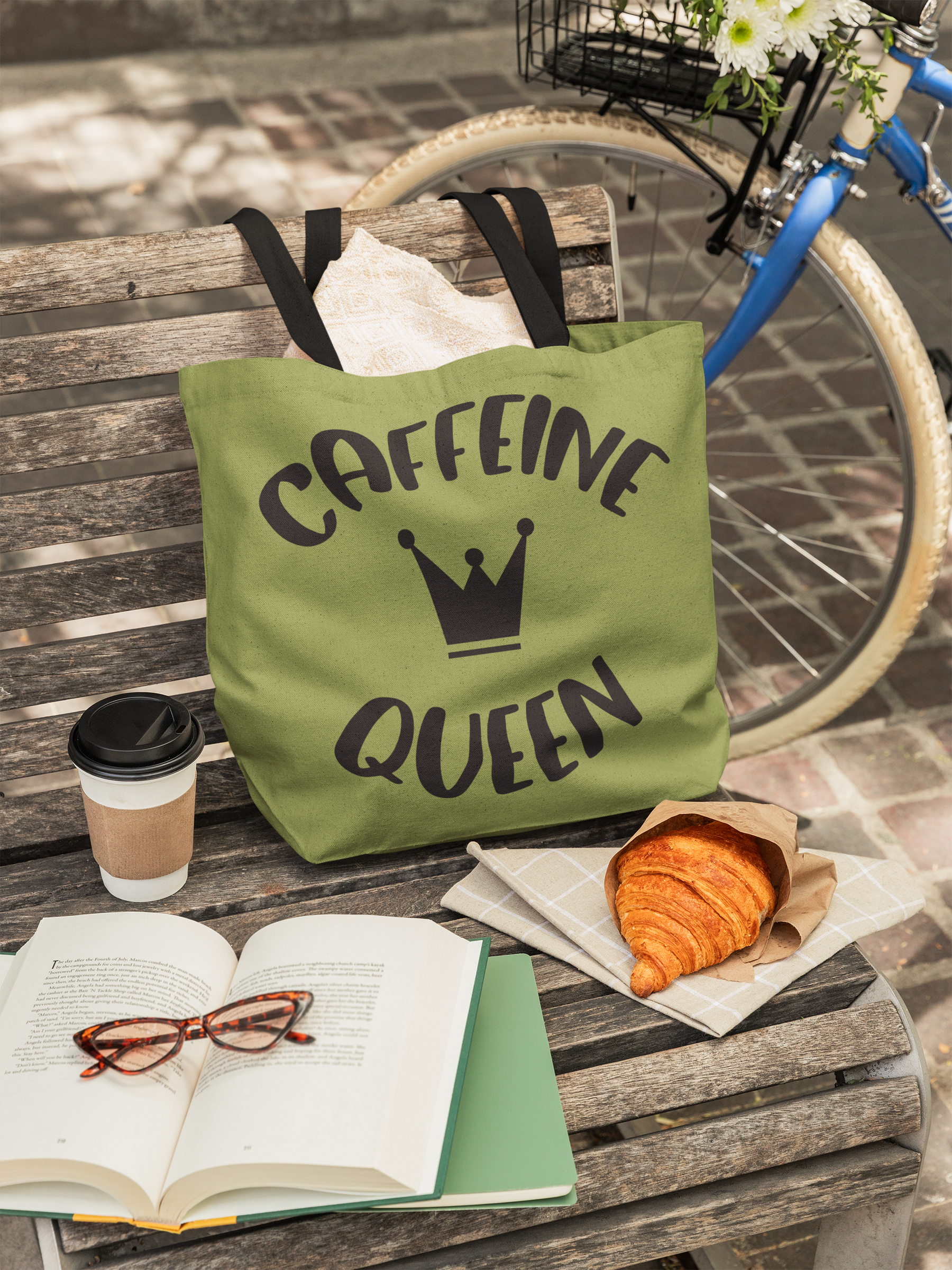 👑☕ Caffeine Queen – Bold Coffee Statement | DTF Transfer FT944