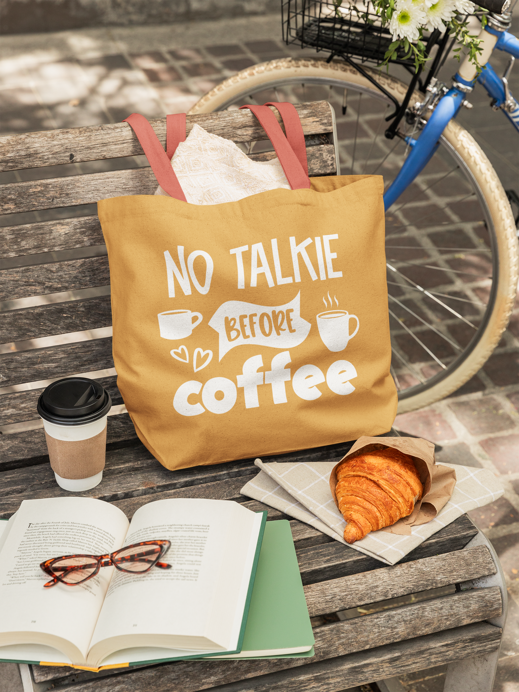 ☕⚠️ No Talkie Before Coffee – Bold Coffee Quote | DTF Transfer FT952