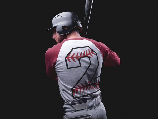 ⚾ Pro Baseball Number “2” – Stitched Edge | DTF Transfer FT1176