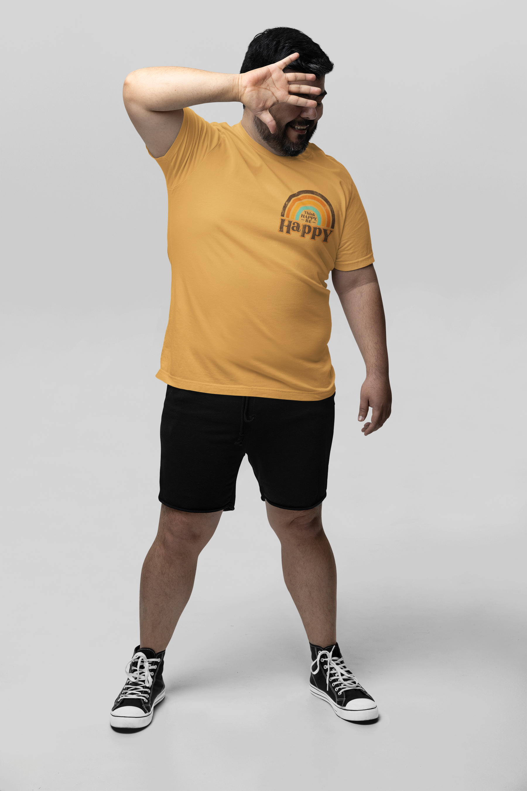 🌈✨ Think Happy, Be Happy – Retro Rainbow Positivity | DTF Transfer FT960