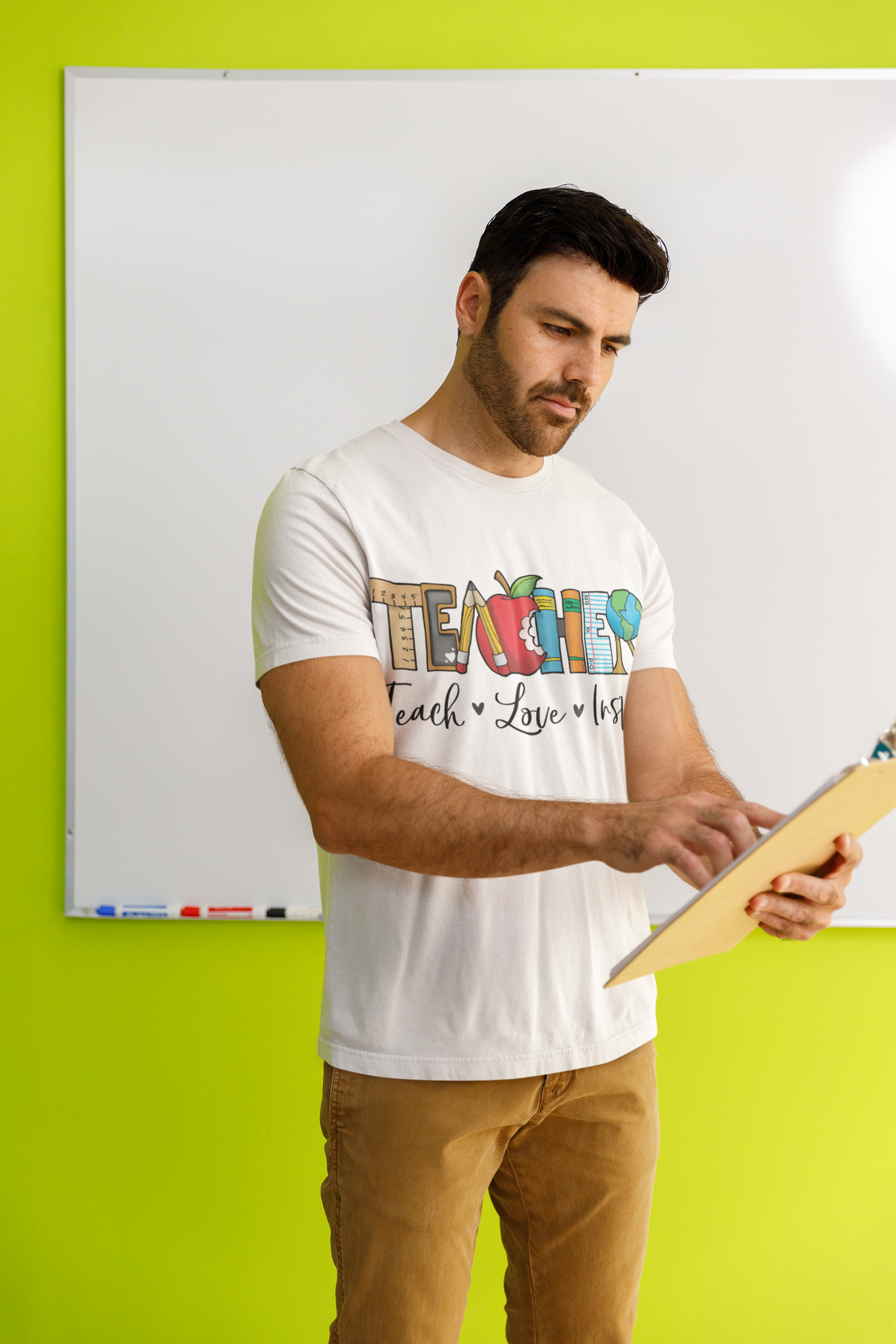 🍎📚 Teacher – Classroom Icons Typography | Educator DTF Transfer FT800