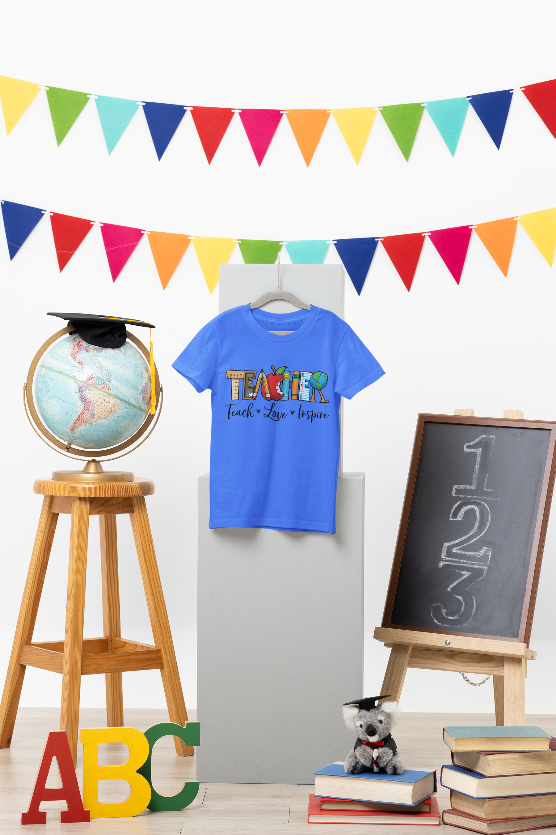 🍎📚 Teacher – Classroom Icons Typography | Educator DTF Transfer FT800