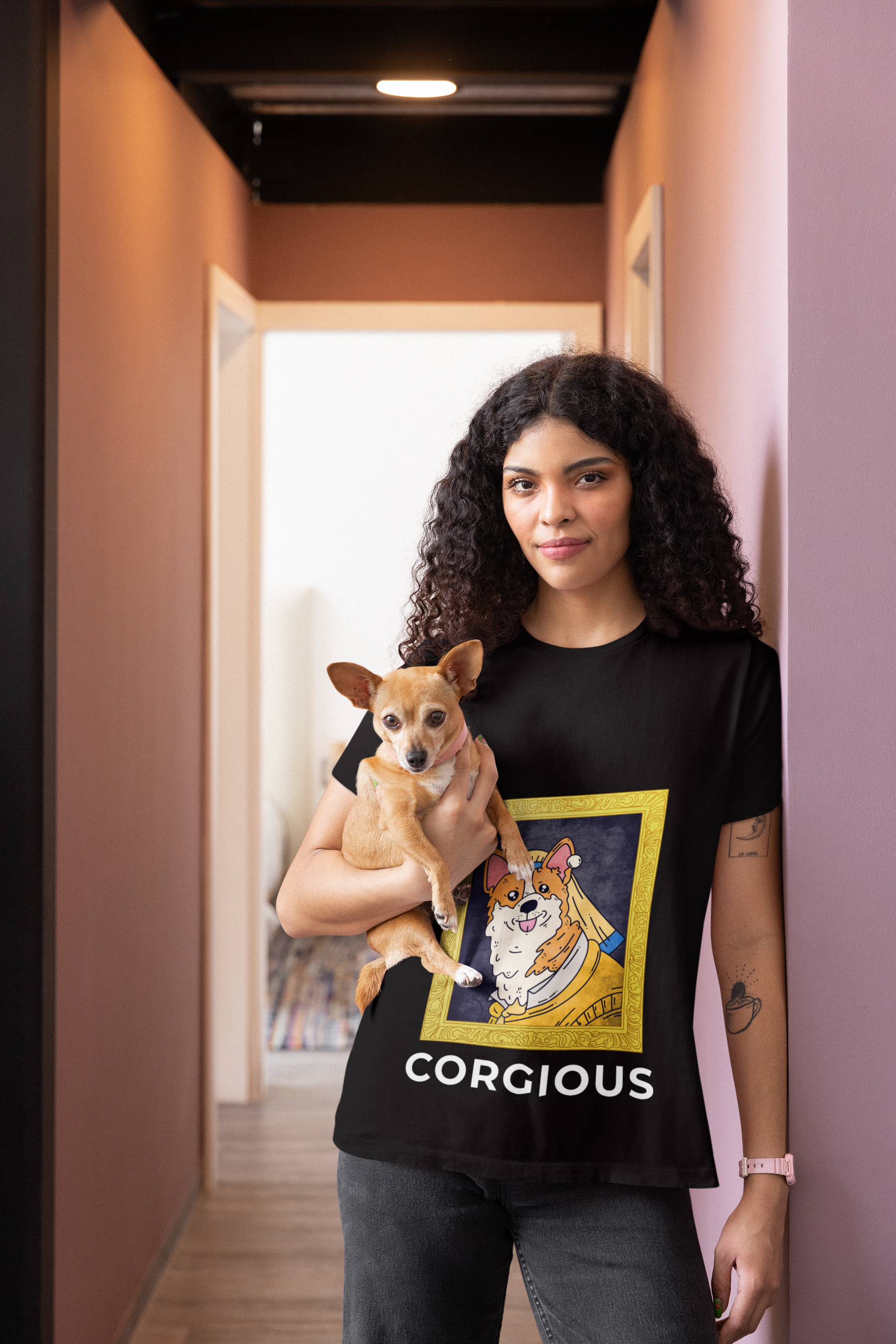 🐾 “CORGIOUS” Corgi Portrait Design DTF Transfer FT421