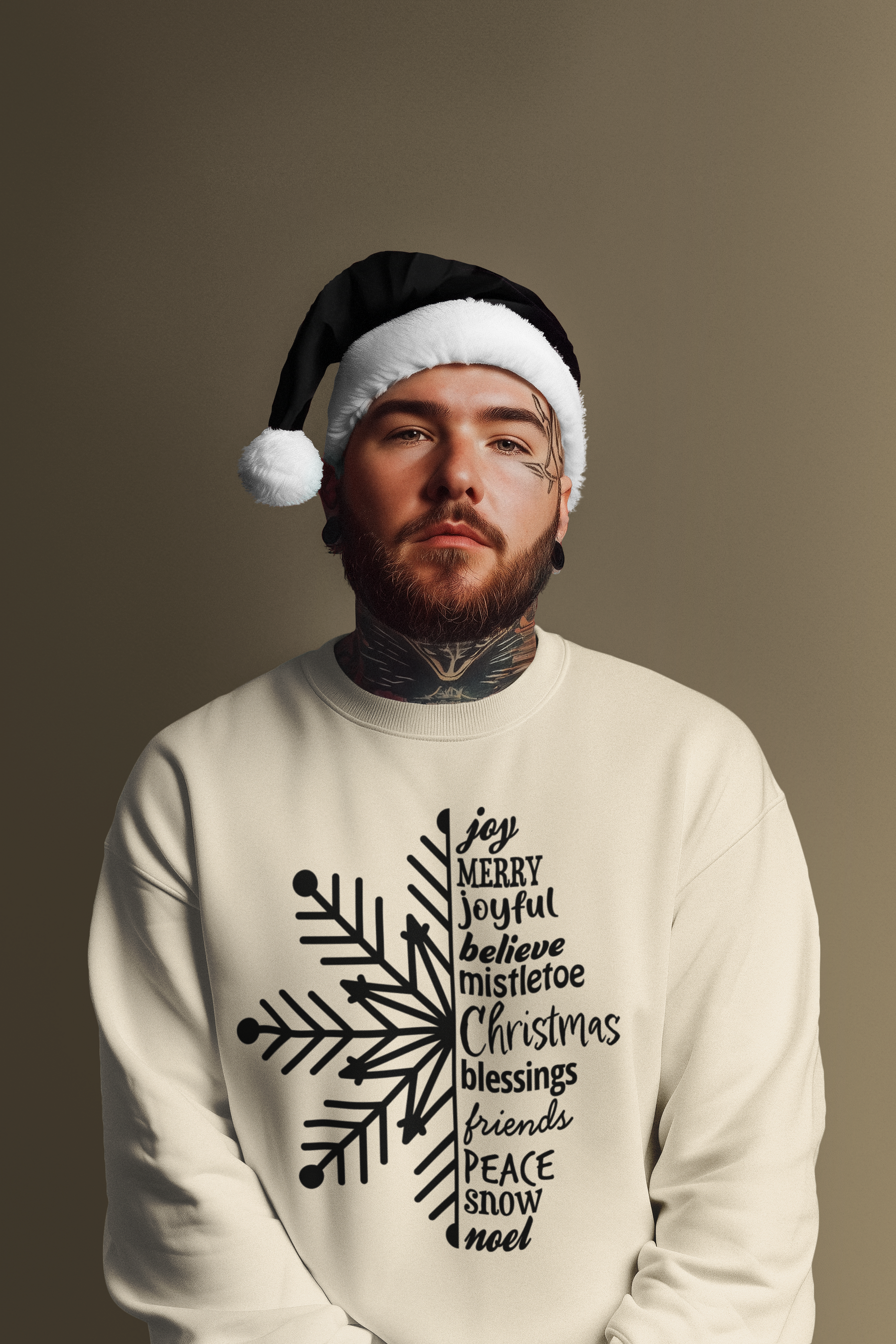 Christmas Word Snowflake in Black  FT470