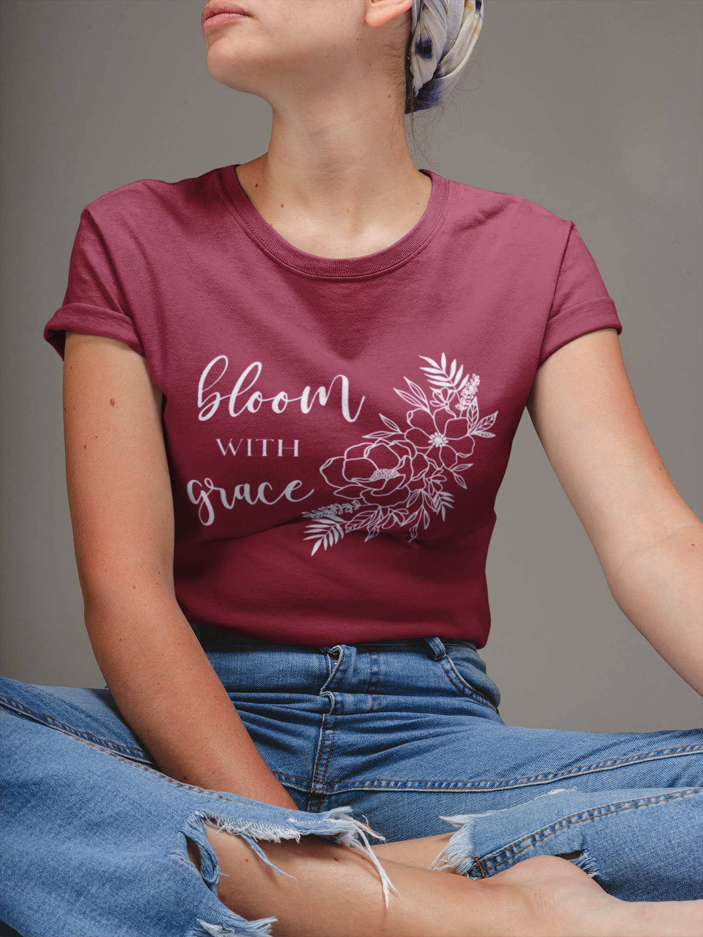 🌸 Bloom With Grace | Elegant Floral Line DTF Transfer FT782