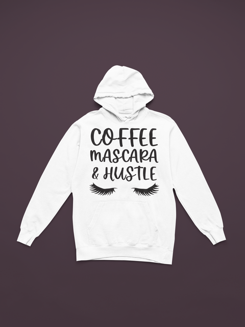 ☕🖤 Coffee, Mascara & Hustle – Everyday Ritual Quote | DTF Transfer FT949