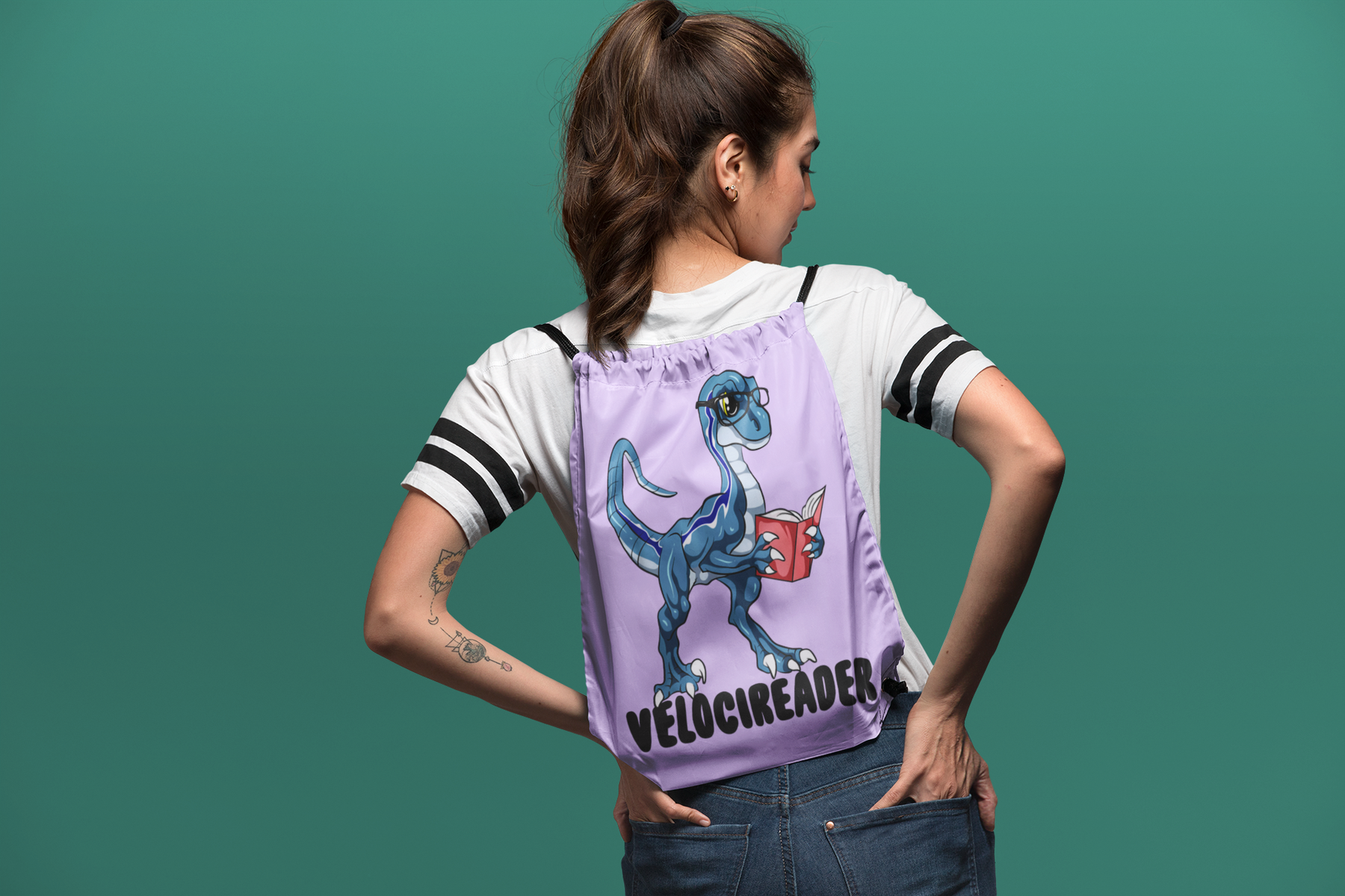 🦖📖🤓 Reading Raptor | Smart Dinosaur DTF Transfer FT749