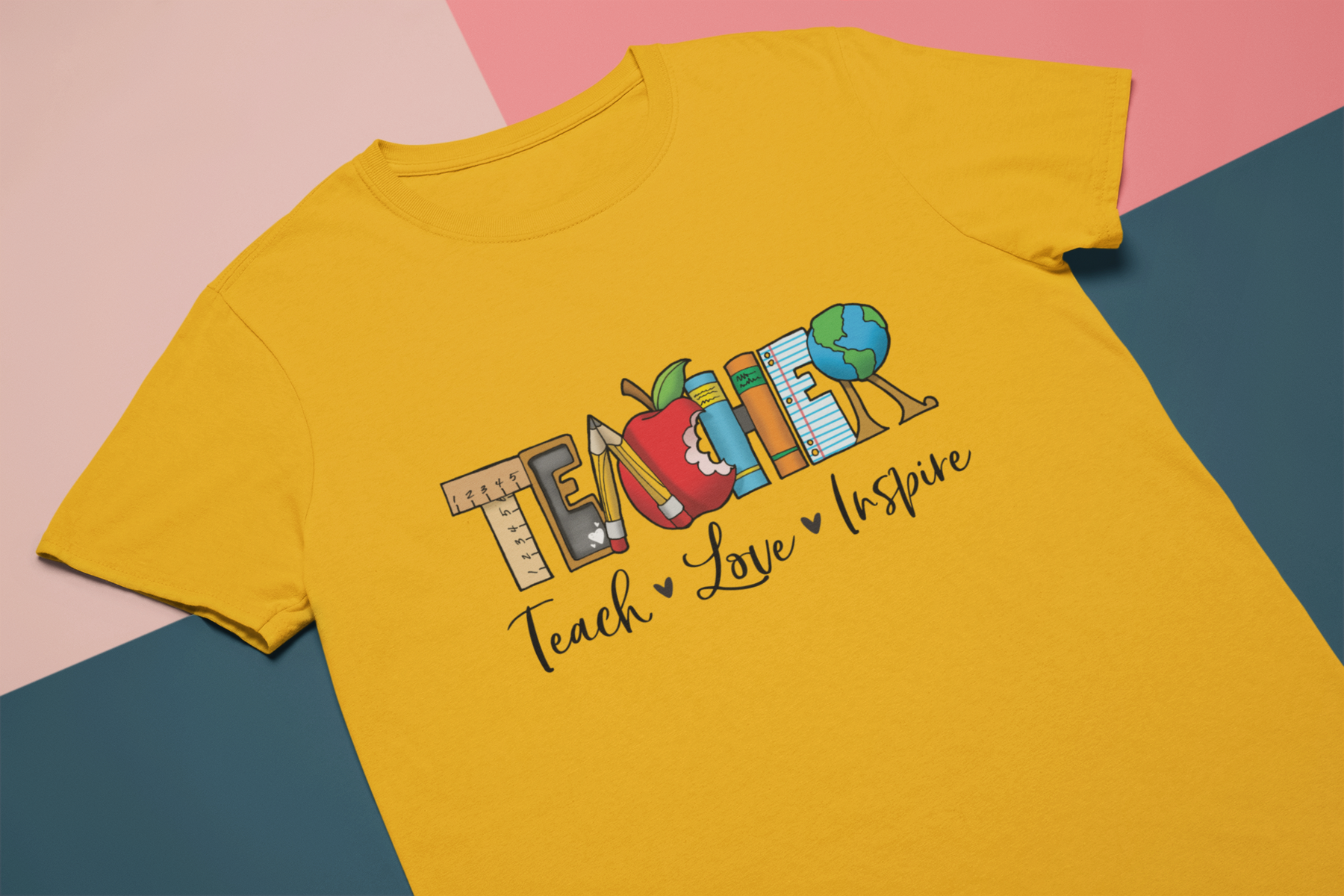 🍎📚 Teacher – Classroom Icons Typography | Educator DTF Transfer FT800