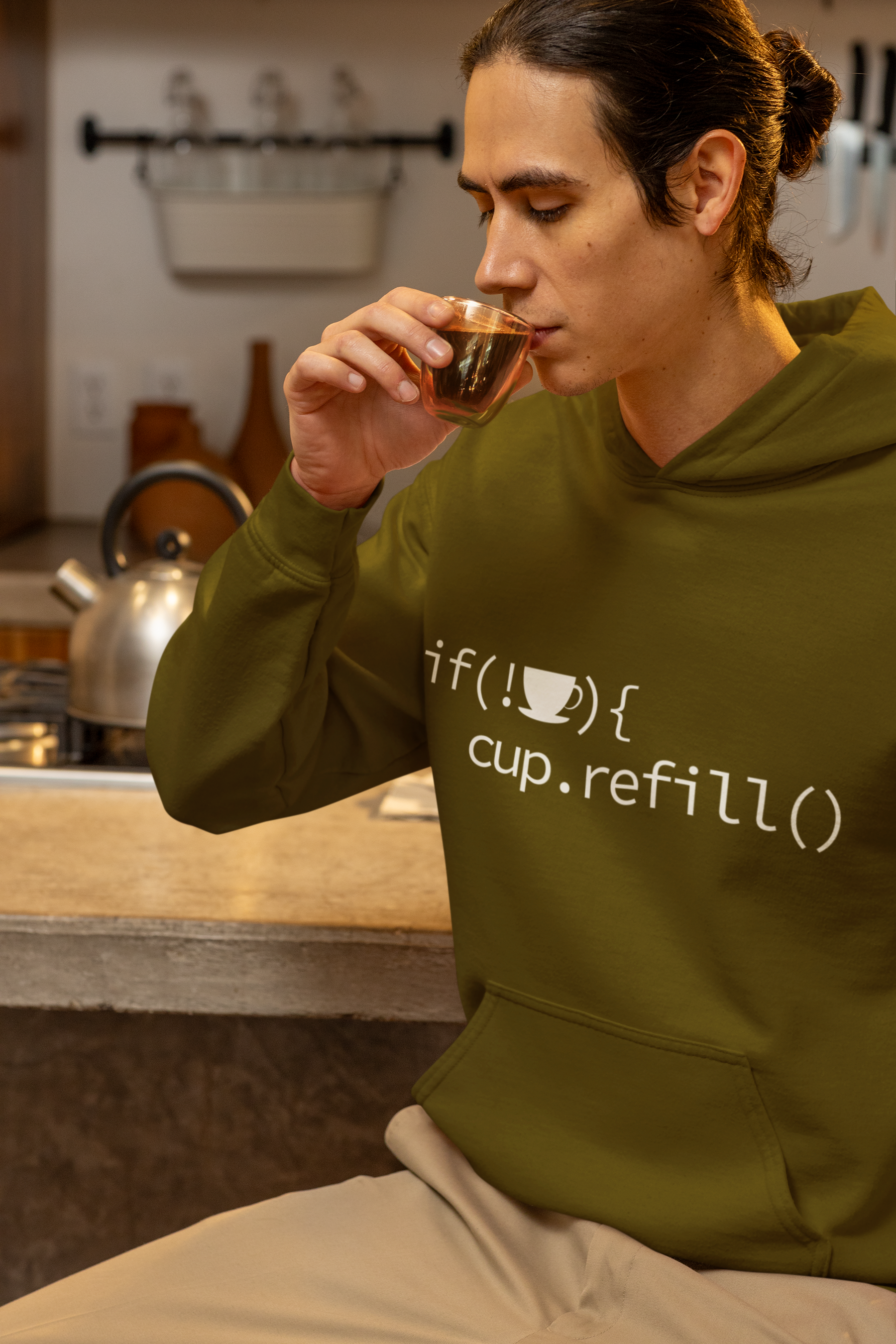 ☕💻 if (!☕) { cup.refill(); } – Programmer Humor DTF Transfer FT625