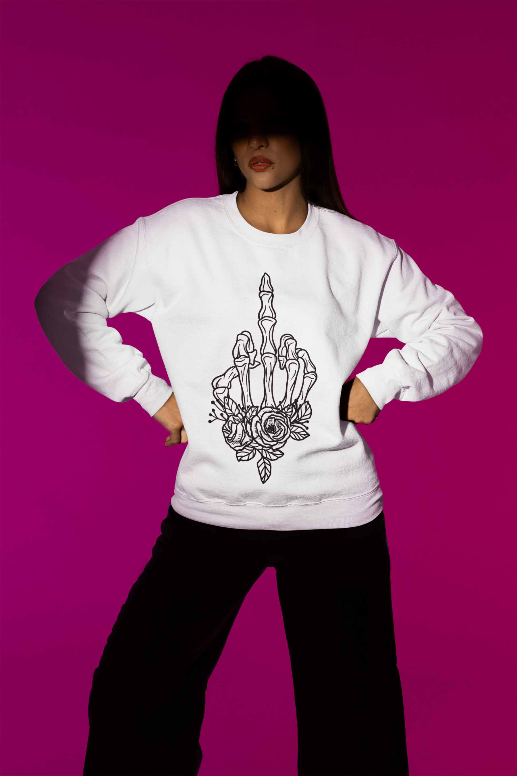 🖤 Silent Truth – Floral Rebellion | Black Line DTF Transfer FT772