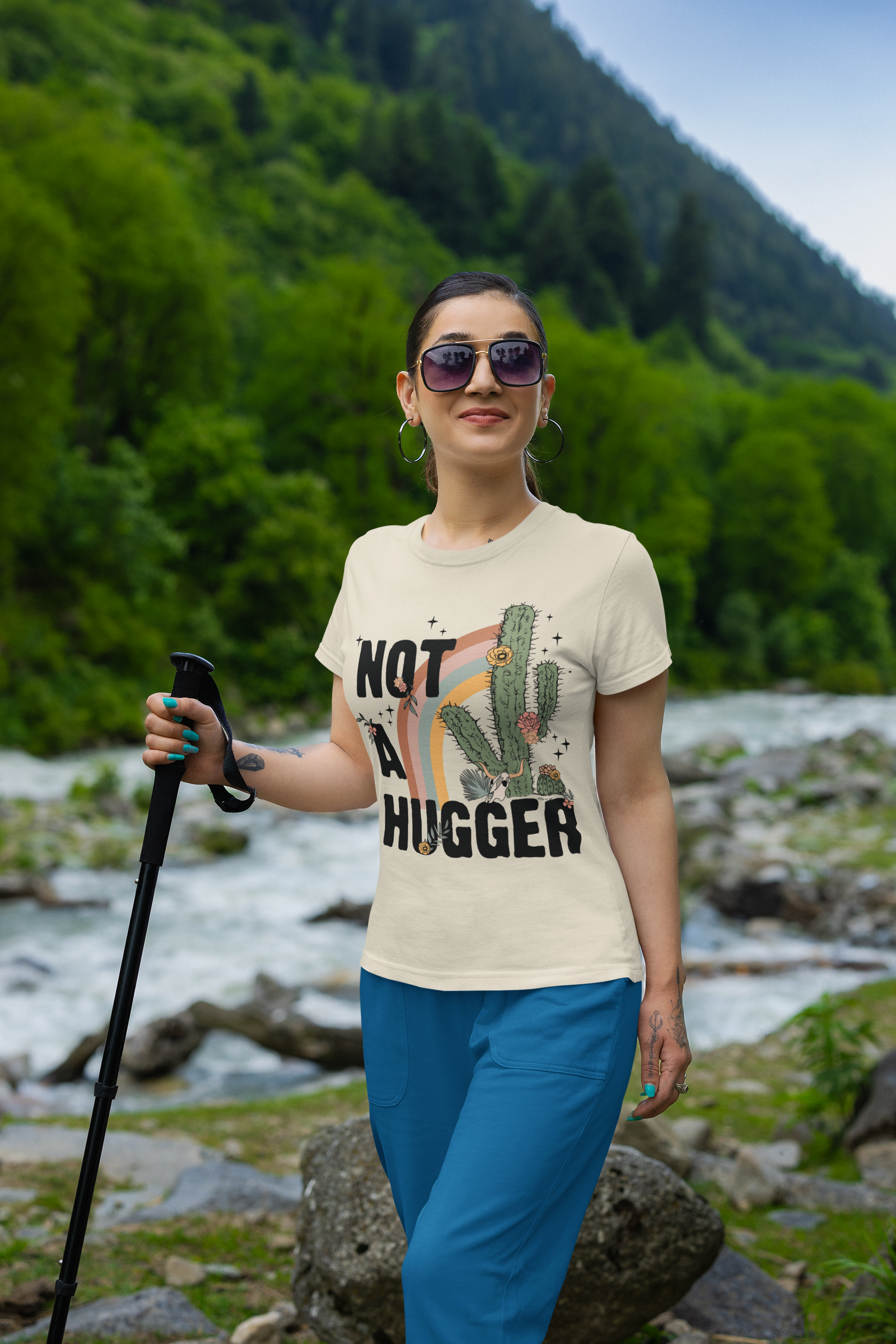 🌵🌈 Desert Bloom – Cactus &amp; Rainbow | Boho Aesthetic DTF Transfer FT801