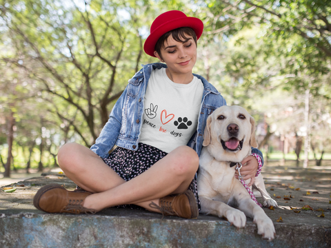 ✌️❤️🐾 Peace Love Dogs Black Font Design DTF Transfer FT399