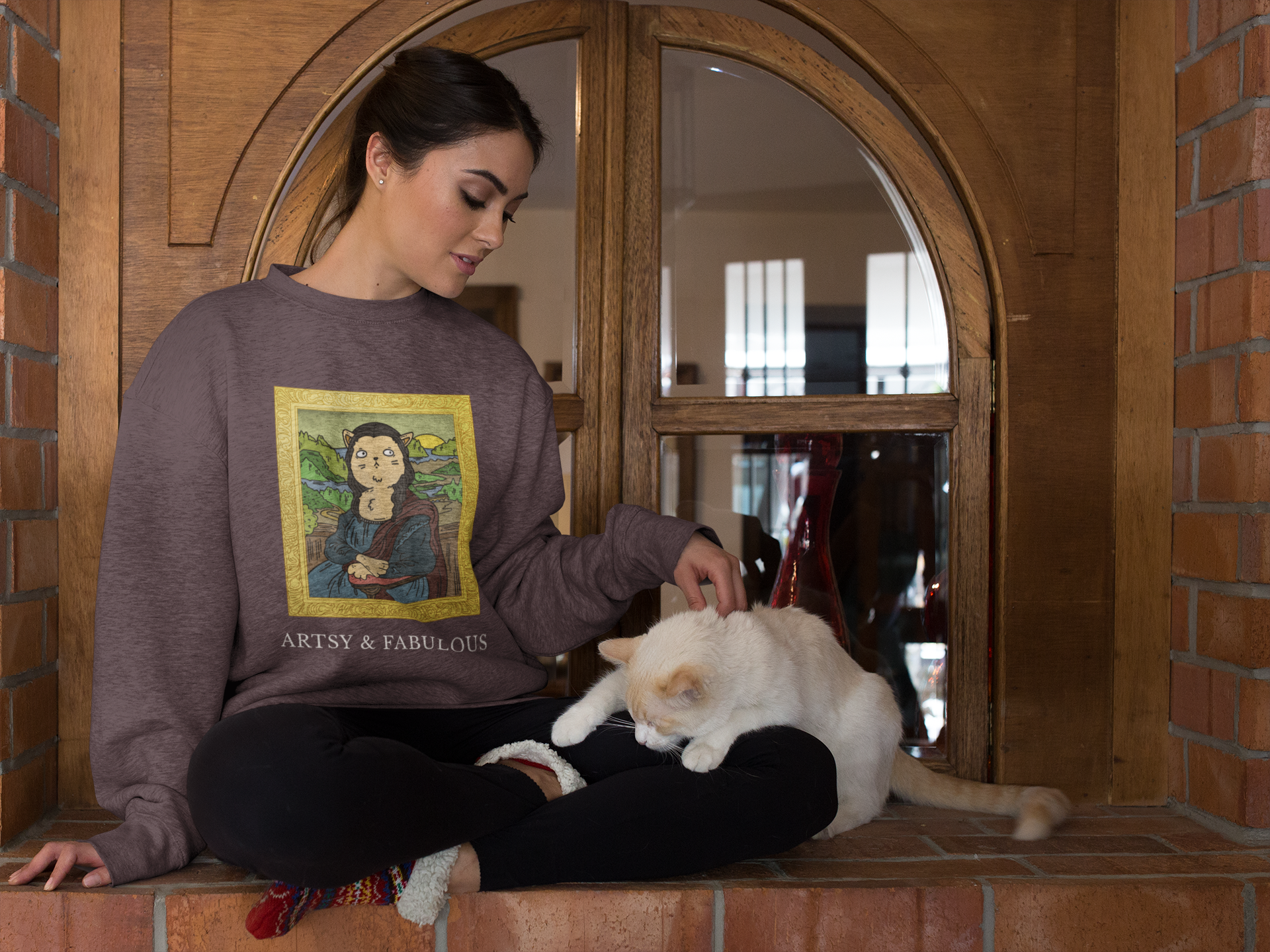 🖼️ The Meow-na Lisa Design DTF Transfer FT431 – Falcon Transfers