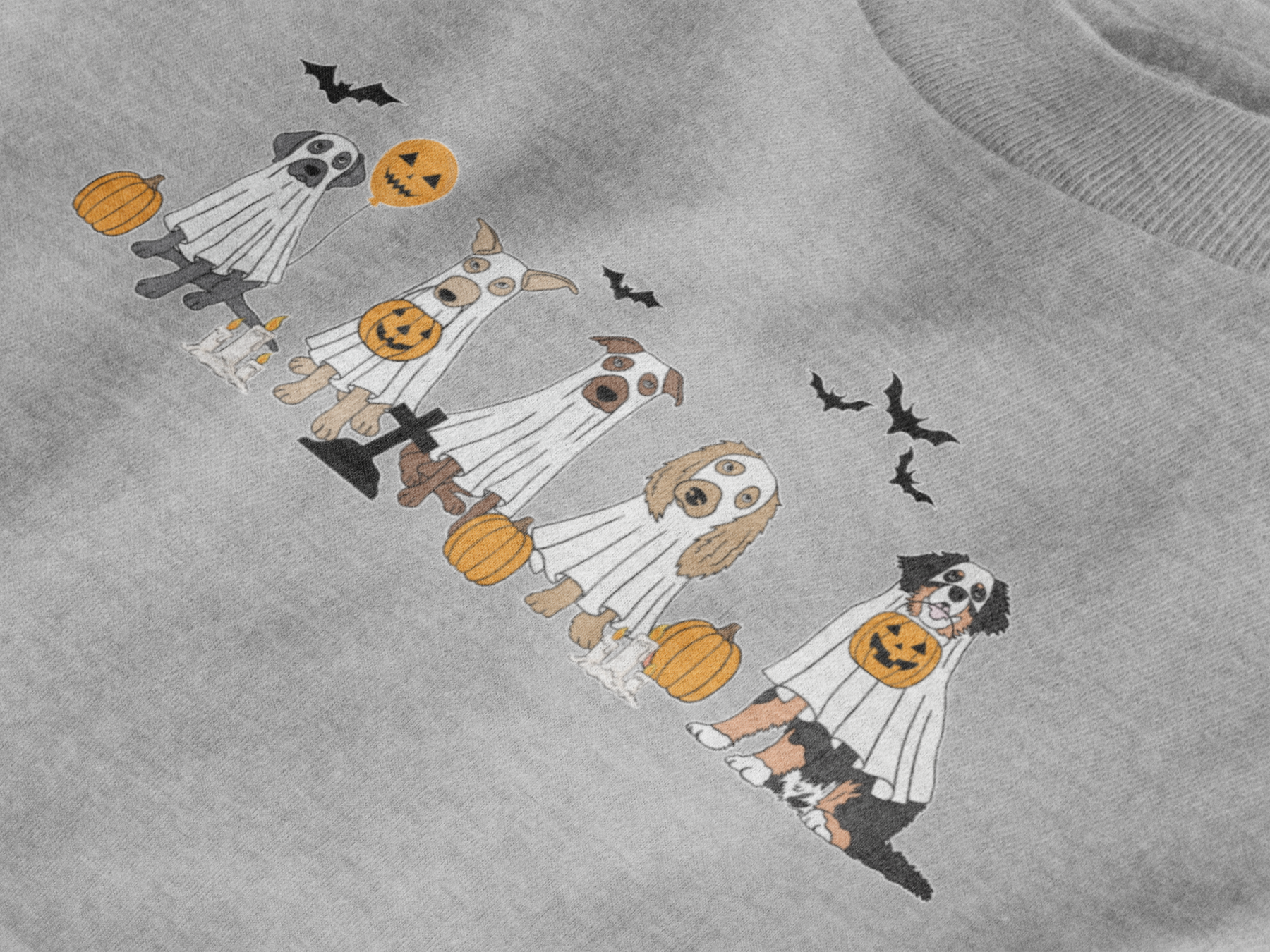 🐶🎃 Ghost Dogs Halloween Design DTF Transfer FT318