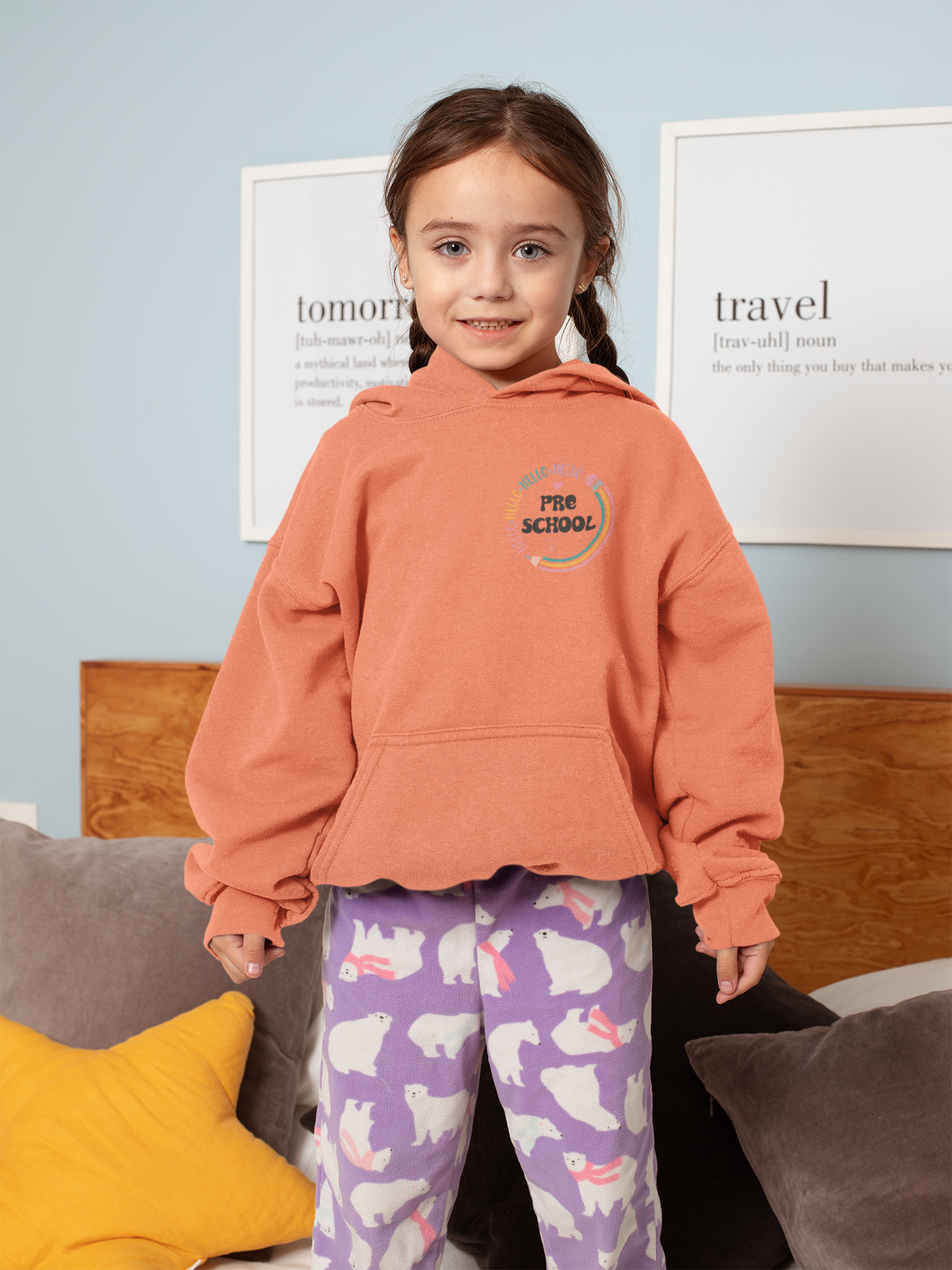 ✏️🌈 Hello Hello Hello – Pre School - Soft Tone Edition | DTF Transfer FT673