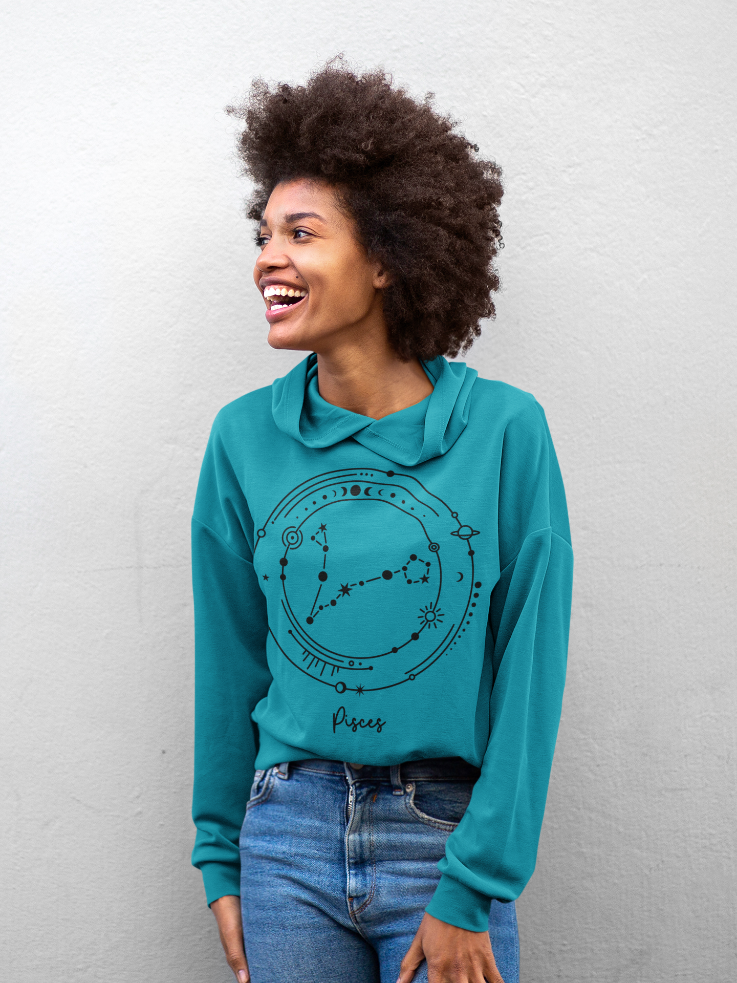 ♓ Pisces – Celestial Symbol | Minimal Astrology DTF Transfer FT788